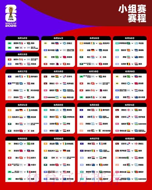 2026世界杯每日赛程完整版观看指南直播平台